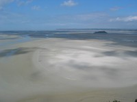 Blick vom Mont-Saint Michel bers Wattenmeer